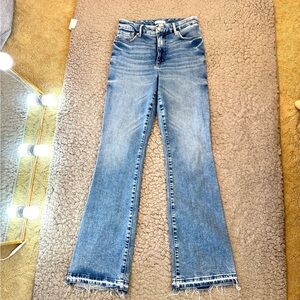 Good American Flare High Rise Blue Jeans Stretch Sz 6/28
